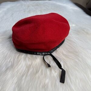 Classic Red Wool Vintage Beret
